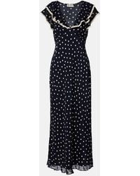 RIXO London - Bethea Polka-Dot Crepe De Chine Midi Dress - Lyst