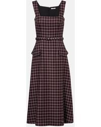 Emilia Wickstead - Petra Houndstooth Wool-Blend Midi Dress - Lyst