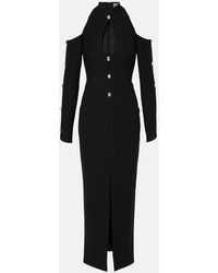Rasario - Crystal-Embellished Crepe Midi Dress - Lyst