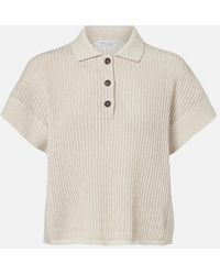 Brunello Cucinelli - Cotton-Blend Lame Polo Shirt - Lyst