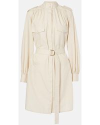 Chloé - Belted Cotton Midi Dress - Lyst