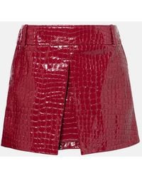 Tom Ford - Croc-Effect Leather Miniskirt - Lyst