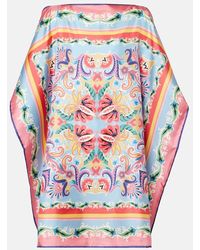 Etro - Bedrucktes Top Aus Seide - Lyst