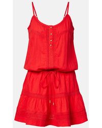 Melissa Odabash - Kelly Crochet-Trimmed Cotton Minidress - Lyst