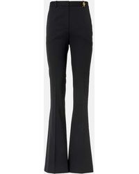 Versace - High-Rise Wool-Blend Flared Pants - Lyst