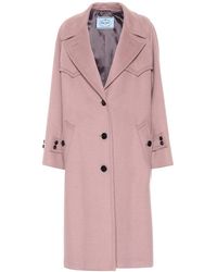 Prada Cappotto in lana, angora e cashgora - Viola