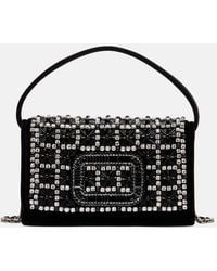 Roger Vivier - Pilgrim Micro Embellished Velvet Clutch - Lyst