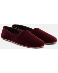 The Row - Ponti Velvet Slip-On Shoes - Lyst