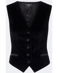 Dolce & Gabbana - Cotton And Silk-Blend Velvet Vest - Lyst