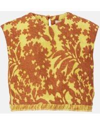 ALÉMAIS - Bedrucktes Cropped-Top Amarillo - Lyst