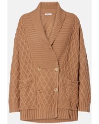 Max Mara - Mirca Waffle-Knit Camel Hair Cardigan - Lyst