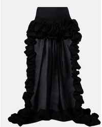 Saint Laurent - Asymmetric Ruffled Silk Gazar Miniskirt - Lyst