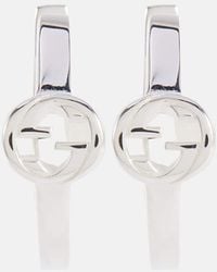 Gucci - Interlocking G Sterling Silver Hoop Earrings - Lyst