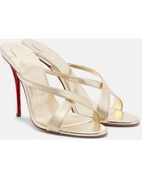Christian Louboutin - Mulazee Cross Metallic Leather Sandals - Lyst