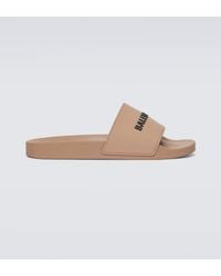 Balenciaga - Pool Logo Rubber Slides - Lyst