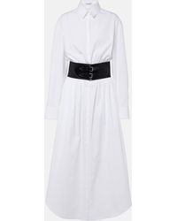 Alaïa - Cotton Poplin Shirt Dress - Lyst