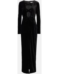 Alessandra Rich - Velvet Maxi Dress - Lyst