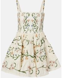 Agua Bendita - Lima Laguna Floral Linen Minidress - Lyst