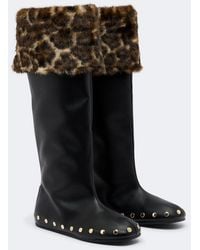 Ganni - Jenny Studded Knee-High Boots - Lyst