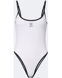 Versace - La Medusa Ribbed-Knit Cotton-Blend Bodysuit - Lyst
