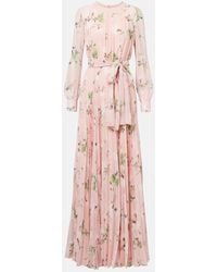 Erdem - Floral Pleated Voile Gown - Lyst