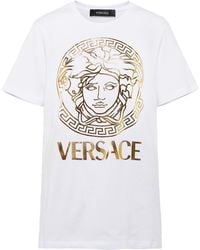 Versace T-Shirt Medusa aus Baumwoll-Jersey - Weiß