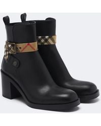 Burberry - Huntley Leather Ankle Boots - Lyst