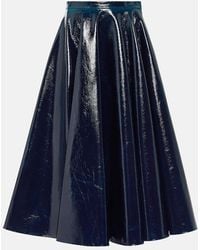 Alaïa - Coated Wool-Blend Midi Skirt - Lyst