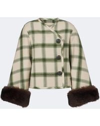 Valentino - Plaid Shearling-Trimmed Virgin Wool Jacket - Lyst