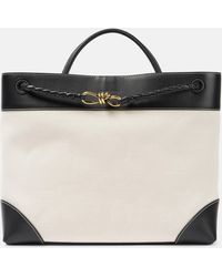 Bottega Veneta - Andiamo Large Leather-Trimmed Canvas Tote Bag - Lyst