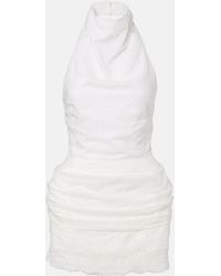 Magda Butrym - Embroidered Silk, Wool And Cotton-Blend Minidress - Lyst
