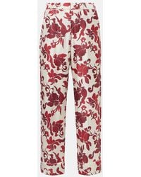 Max Mara - Leda Printed Silk Wide-Leg Pants - Lyst