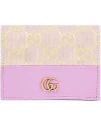 Gucci - GG Leather-trimmed Canvas Card Holder - Lyst