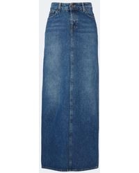 7 For All Mankind - Denim Maxi Skirt - Lyst