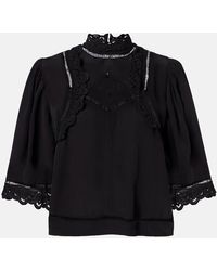 Isabel Marant - Frany Broderie Anglaise Crepe Top - Lyst