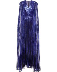 Elie Saab Sequined Embroidered Tulle Gown - Purple
