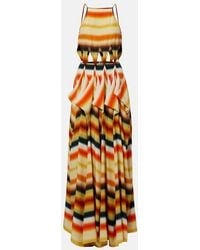 Loewe - Paula's Ibiza Striped Silk Maxi Dress - Lyst