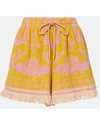 Zimmermann - Shorts Wylie De Felpa De Algodon - Lyst