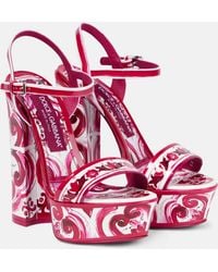 Dolce & Gabbana - Dolce & Gabbaba Multicolor Platform Sandal - Lyst