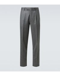 ZEGNA - Wool Flannel Straight Pants - Lyst