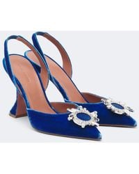 AMINA MUADDI - Begum Embellished Velvet Slingback Pumps - Lyst