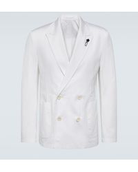 Lardini - Double-Breasted Cotton Blazer - Lyst