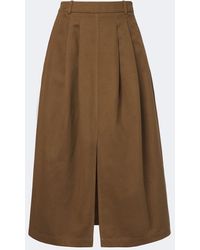 JOSEPH - Kharis Cotton And Linen Twill Midi Skirt - Lyst