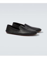 The Row - Vasko Leather Slip-On Shoes - Lyst