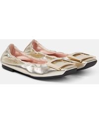Roger Vivier - Viv' Pockette Leather Ballet Flats - Lyst