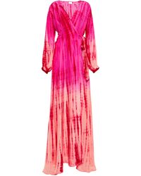 Anna Kosturova Exclusive To Mytheresa – Tie-dye Wrap Silk Maxi Dress - Pink