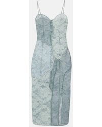 Acne Studios - Paneled Cotton-Blend Lace Midi Dress - Lyst