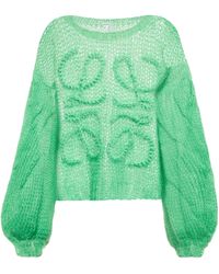 Loewe Anagram Mohair-blend Sweater - Green