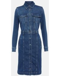 7 For All Mankind - Luxe Denim Shirt Dress - Lyst