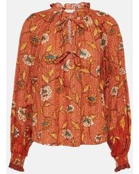 Ulla Johnson - Blouse Kaitlyn En Coton Melange A Fleurs - Lyst